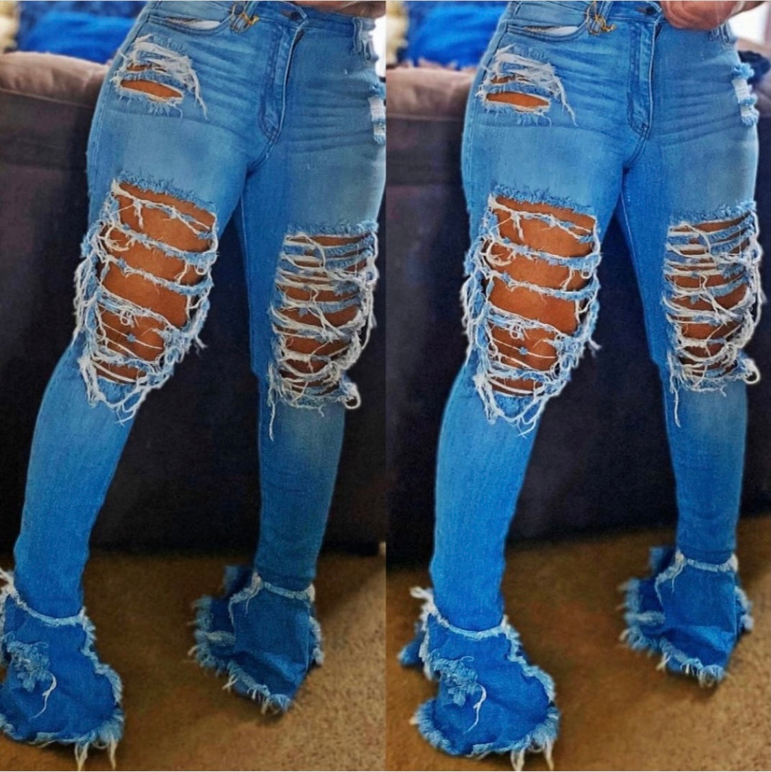 Distressed Denim Jeans